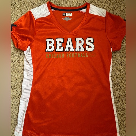 NFL Women’s Orange Chicago Bears Football Jersey with White Panels - Picture 2 of 5